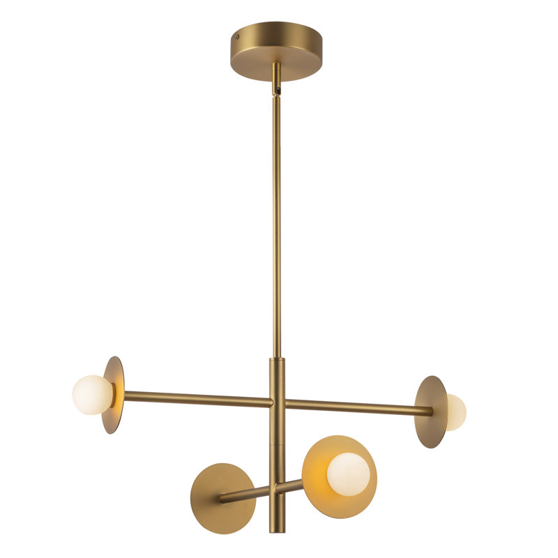 Elixir 4 - Light LED Chandelier, Gold, White/Brushed Gold