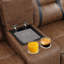 Ensemble de salon inclinable manuel 2 pièces en cuir végétalien avec console-1846046831