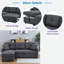 Canapé-lit modulaire avec rangement caché et coussins de dossier confortables