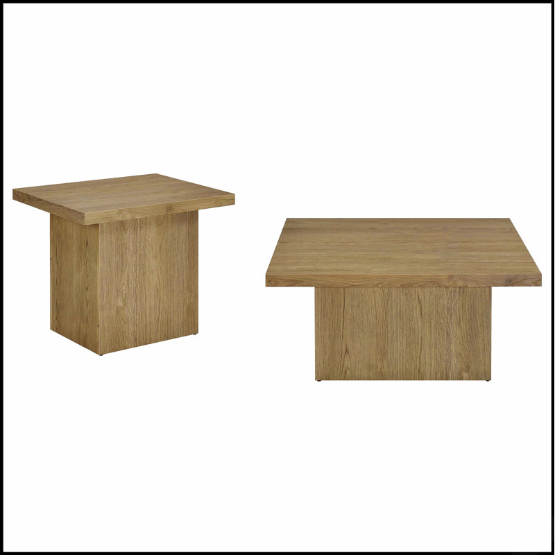 Ensemble de 2 tables basses modernes avec des formes sculpturales et des plateaux carrés volumineux, parfaits pour les espaces de vie sophistiqués