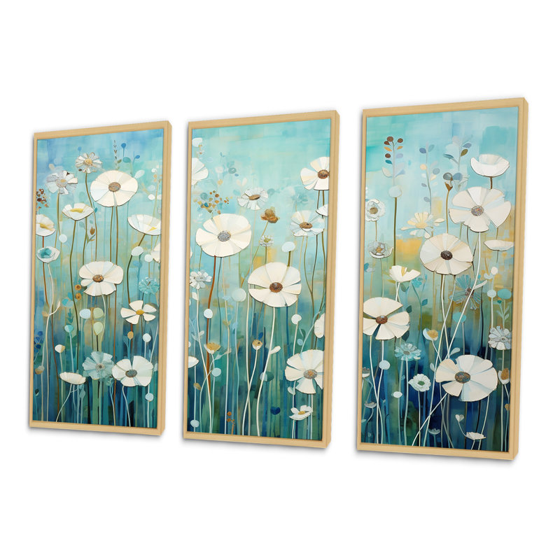 «Refreshing Flower Lagoon», ensemble d'art sur toile, Cadre naturel flottant, H 28 po x l 36 po x P 1 po