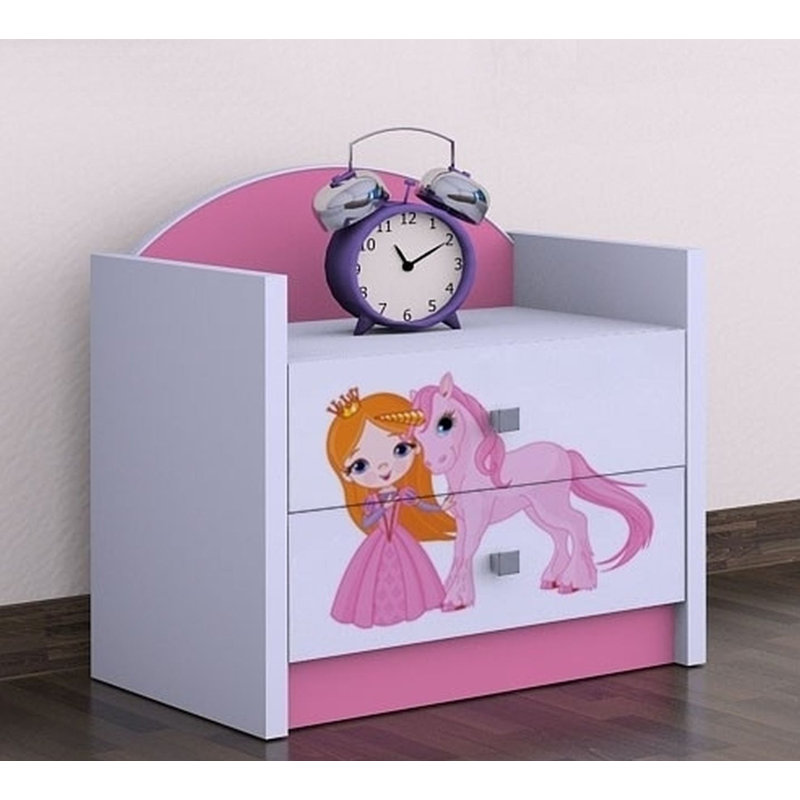 Pamelia 2 Drawer Nightstand, Pink