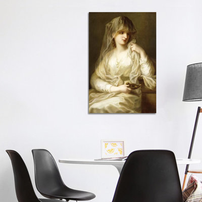 Tuccia, the Vestial Virgin, Three Quarter Length, Holding a Lamp 1 Piece Wrapped Canvas Painting