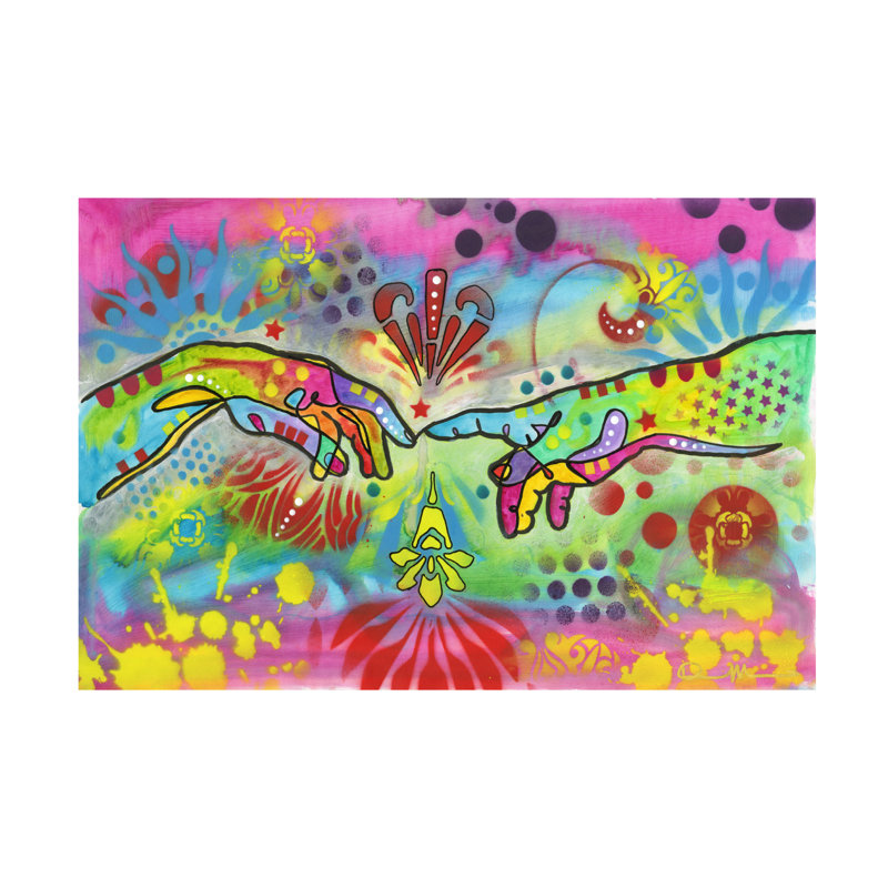 Création d'Adam sur toile, H 30 po x l 47 po x P 2 po