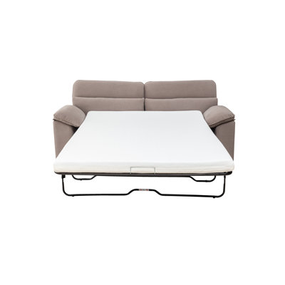 Gray Mid-Century Modern Convertible Sofa Bed, 2-Seater Polyester Couch with Queen Sleep Surface