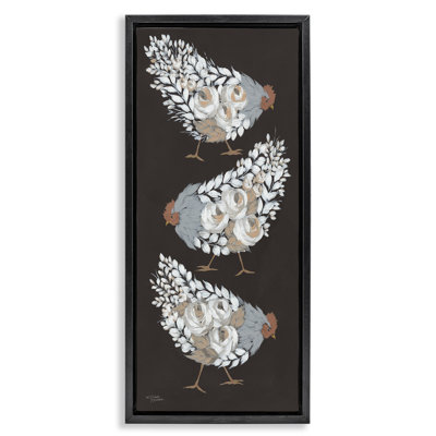 Poules abstraites à motif floral