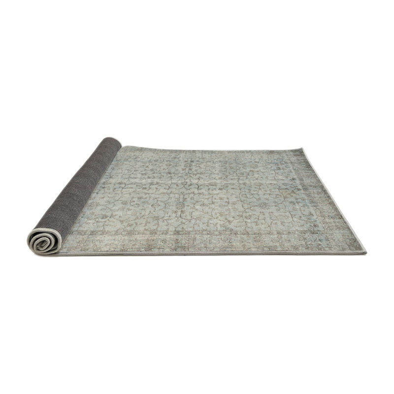 Tapis contemporain gris ardoise, Rond 8 pi