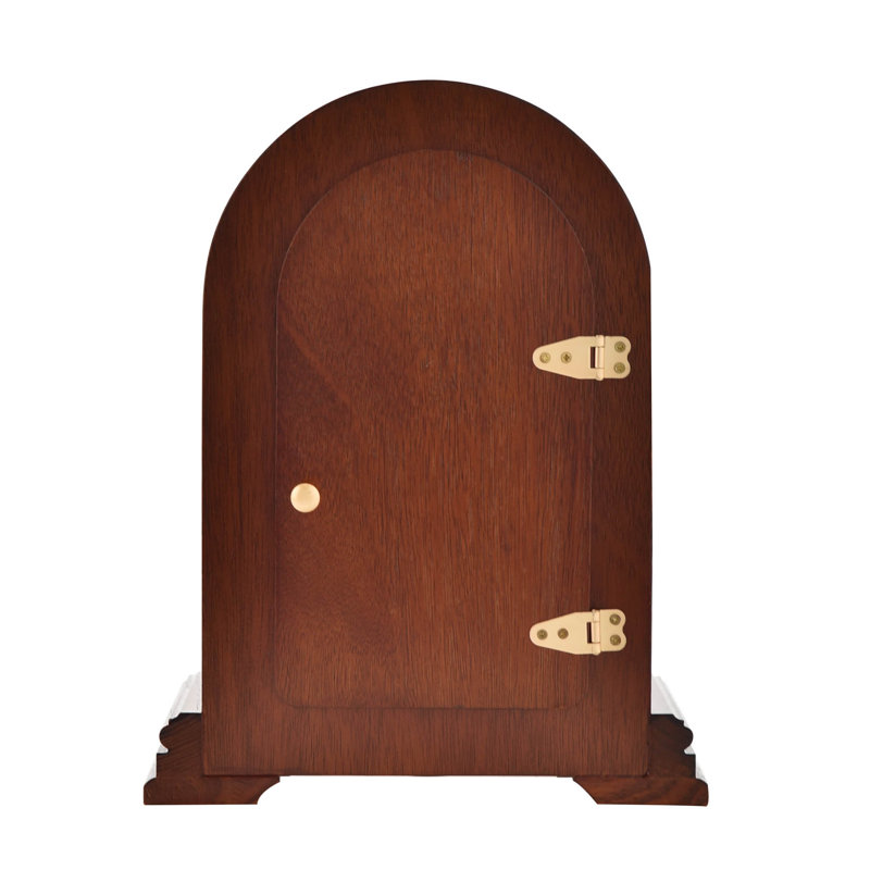 Manufactured Wood Quartz movement / Crystal Tabletop Clock in Brown Wood