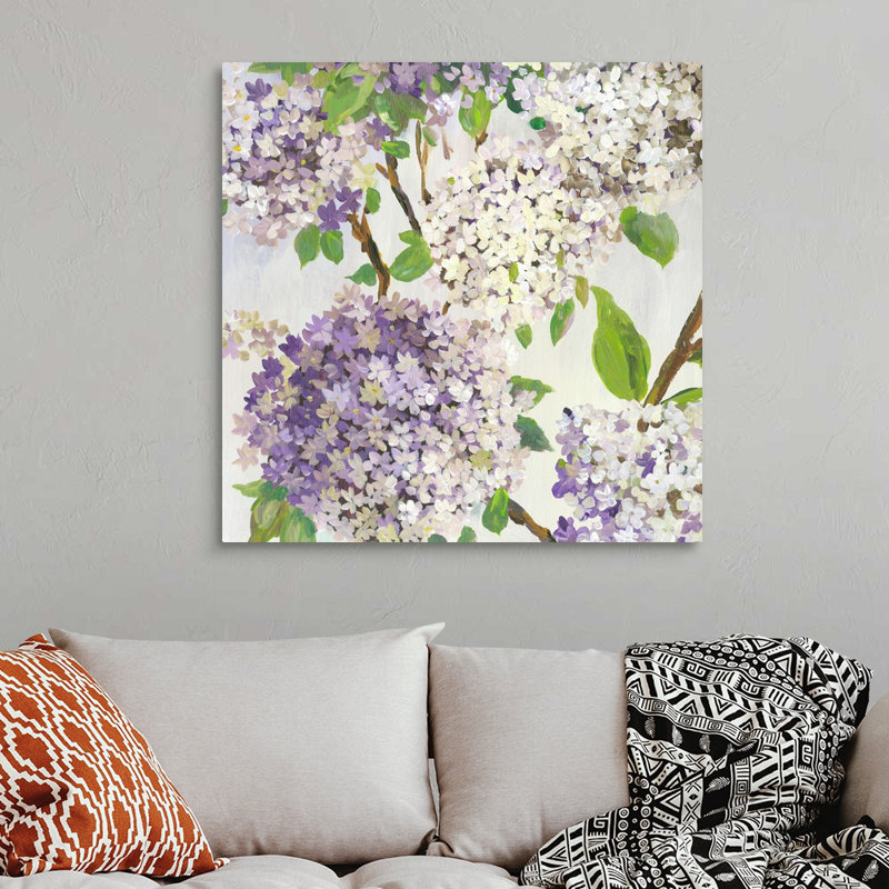 "Summer Hydrangea I" par Asia Jensen, reproduction d’art sur toile, H 36 po x l 36 po x P 1,25 po, Toile tendue