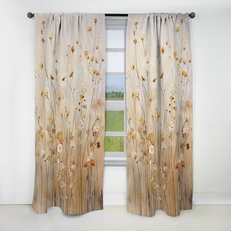 Rideau occultant à motif floral Bodkin - 1 panneaux, L 52 po x L 95 po