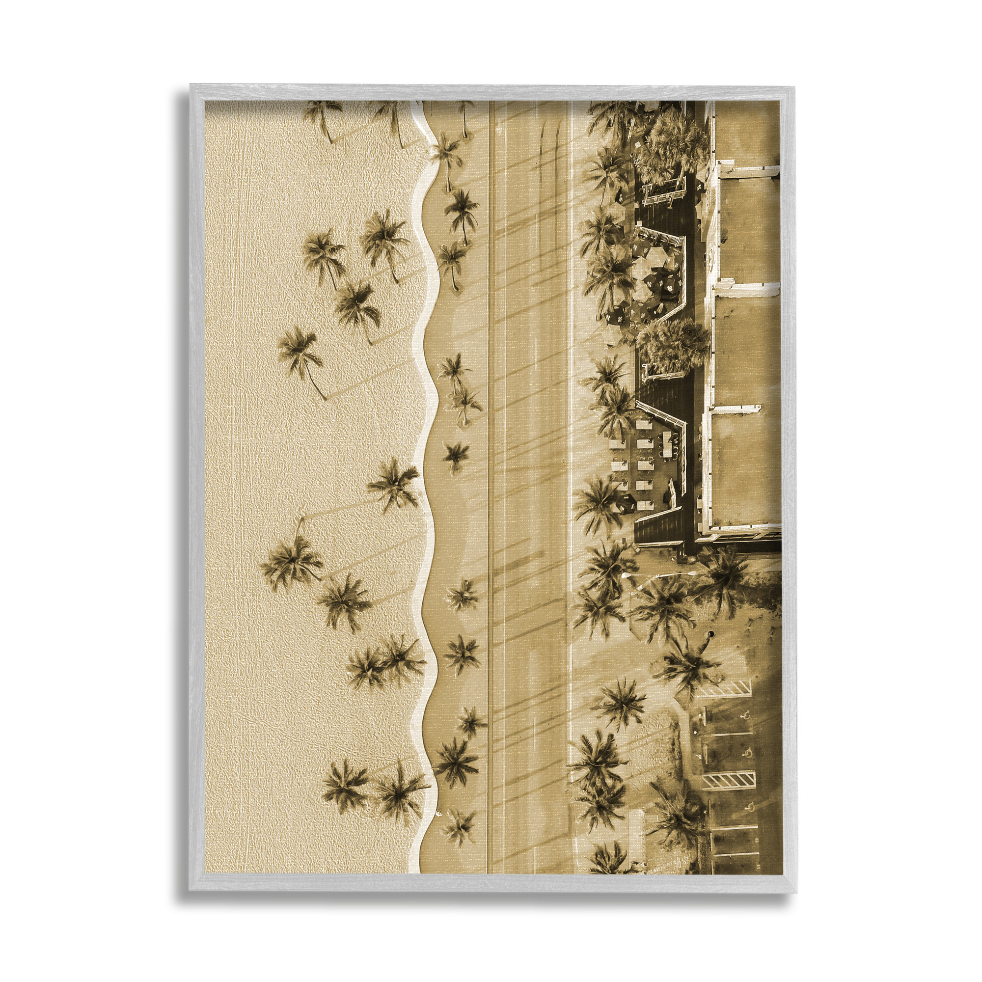 Stupell Industries Tropical Aerial View Framed On Wood Print | Wayfair