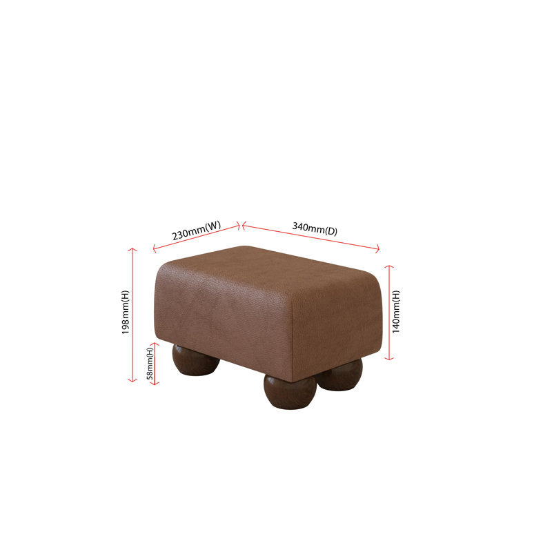 Manufactured Wood Accent Stool, Mahogany, Style Leather, Cocoa Beech Wood Brown