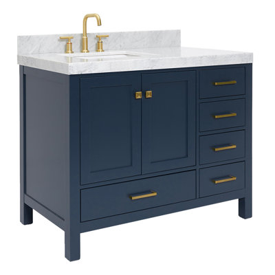 Meuble-lavabo simple 42 po avec plateau en marbre Cambridge