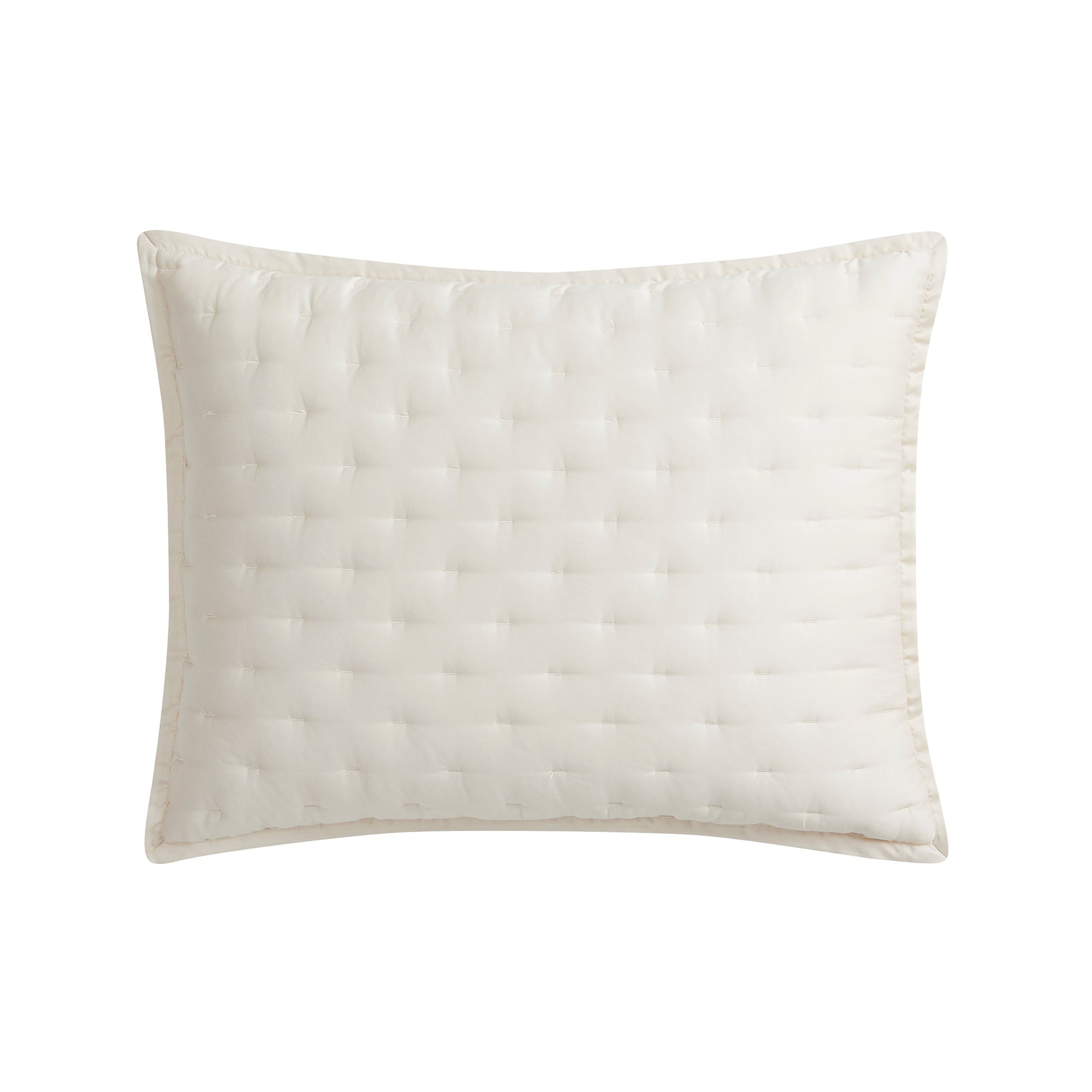 Brockham Premium 100% Lyocell Silky Soft Quilted Modern Contemporary Pillow Sham, King, Ivory