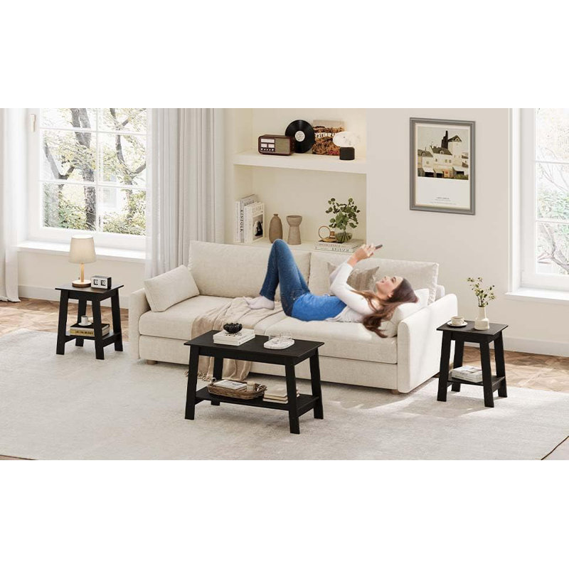 Table basse Modern Modern Farmhouse, Noir