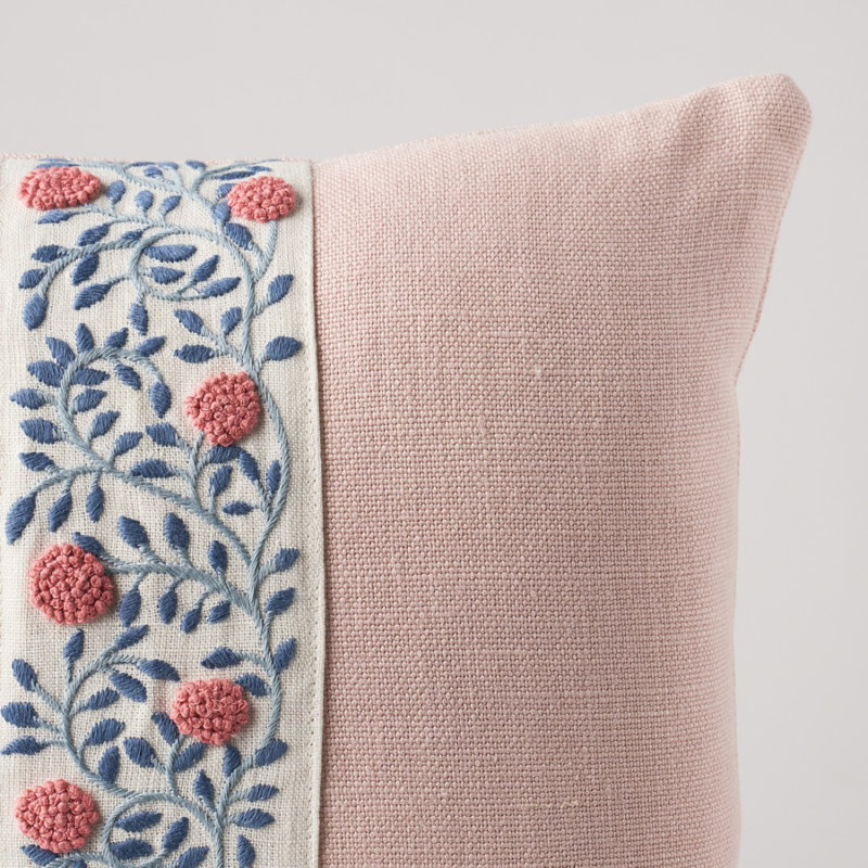 Ashoka Square Throw Pillow, 18" x 18", Rose Quartz