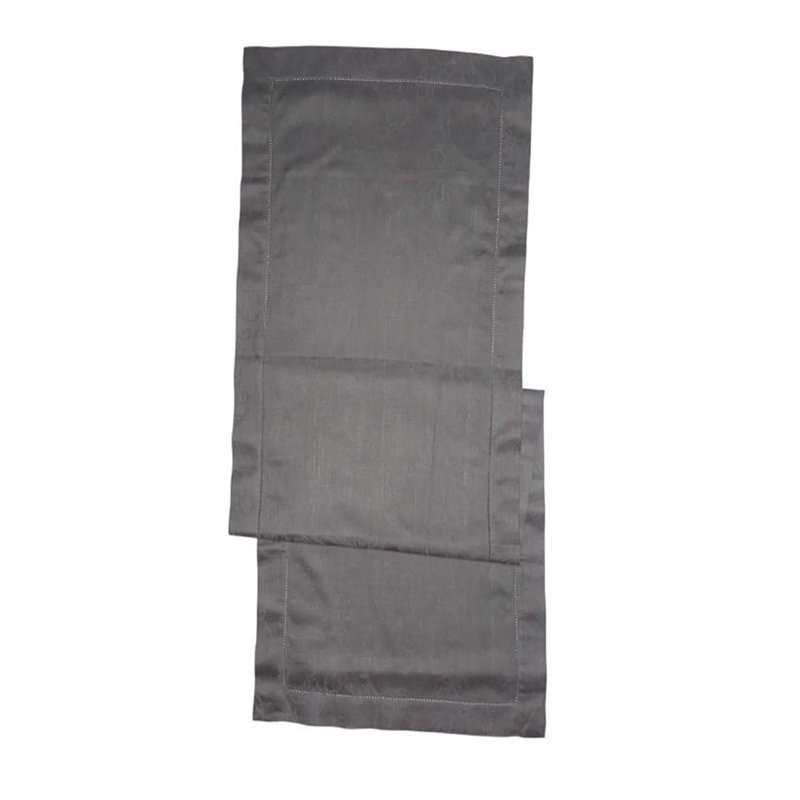 French Home Linen Renaissance Tablecloth, 20" L x 68" W, Dark Gray