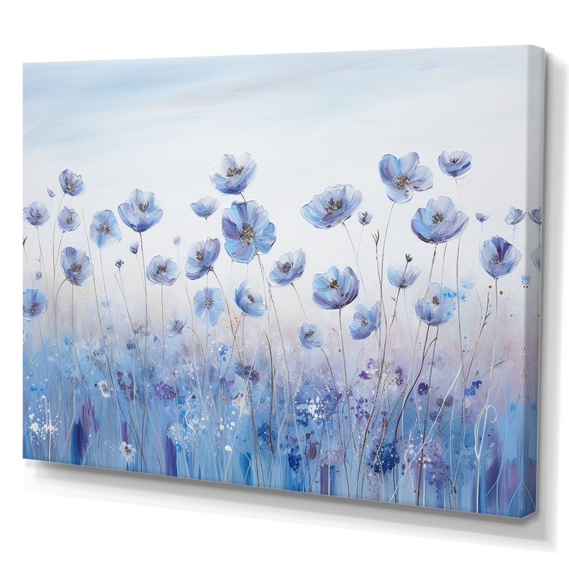 «Divine Cornflowers Blooming Field IV», reproduction sur toile, Toile tendue, H 12 po x l 20 po x P 0,5 po