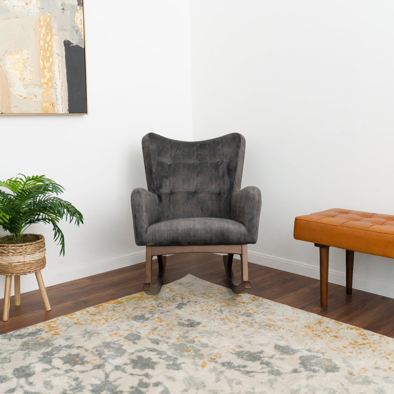 Chaise berçante en bois massif Alistair