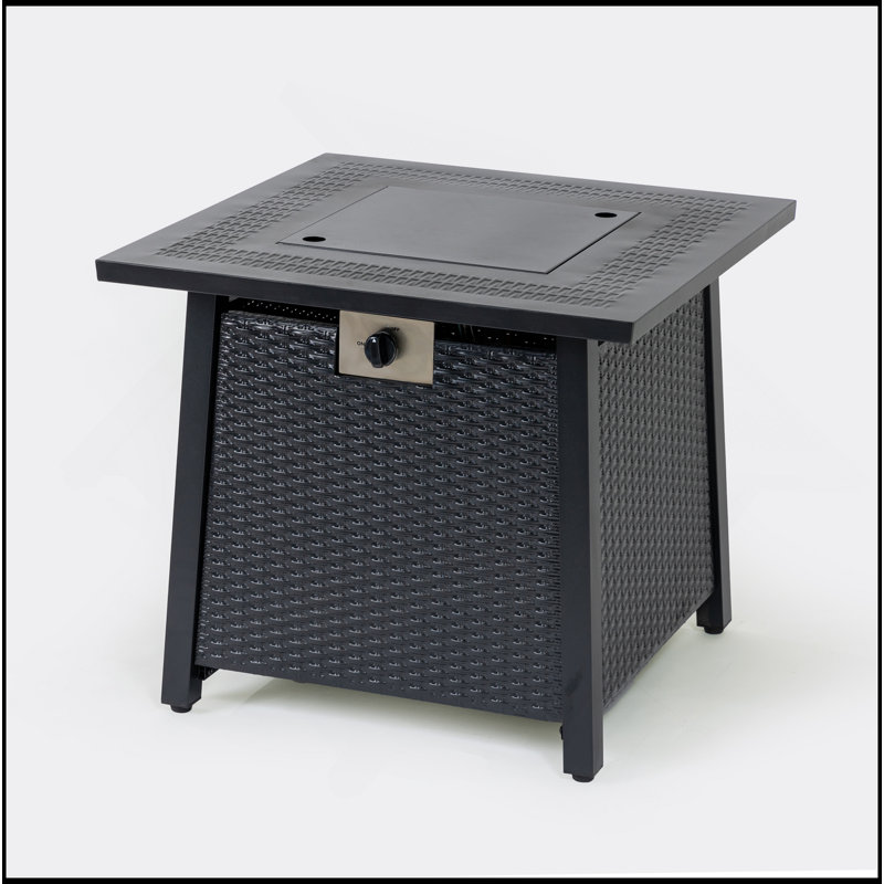 28-Inch Iron Square Propane Fire Pit Table