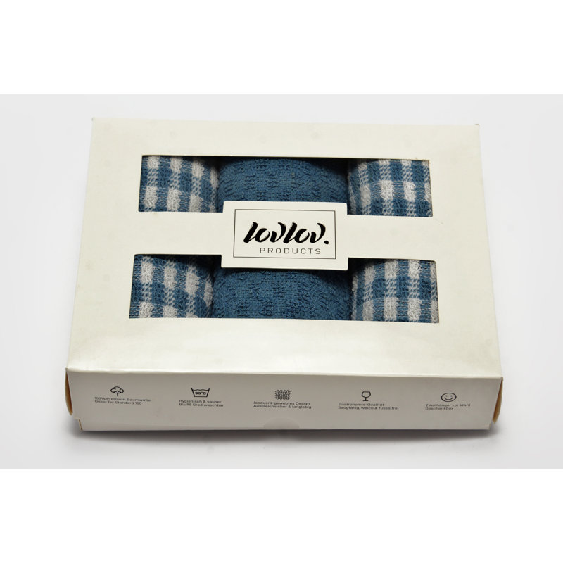 Cotton Jacquard Tea Towel Kitchen Towel, Blue