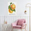 Art mural rétro fleur prune-67409400