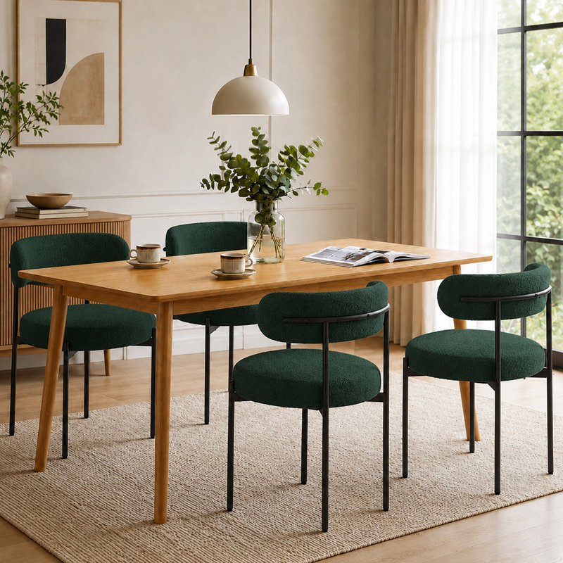 Keerthika Upholstered Dining Chair, Green