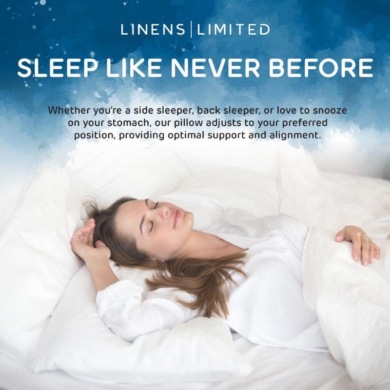 Linens Limited Soft Pillow, Made in the UK, Bedtime Bliss, Soft and Firm with Orthopedic Support, Non-Allergenic Hollowfibre, Machine Washable - Pack of 4