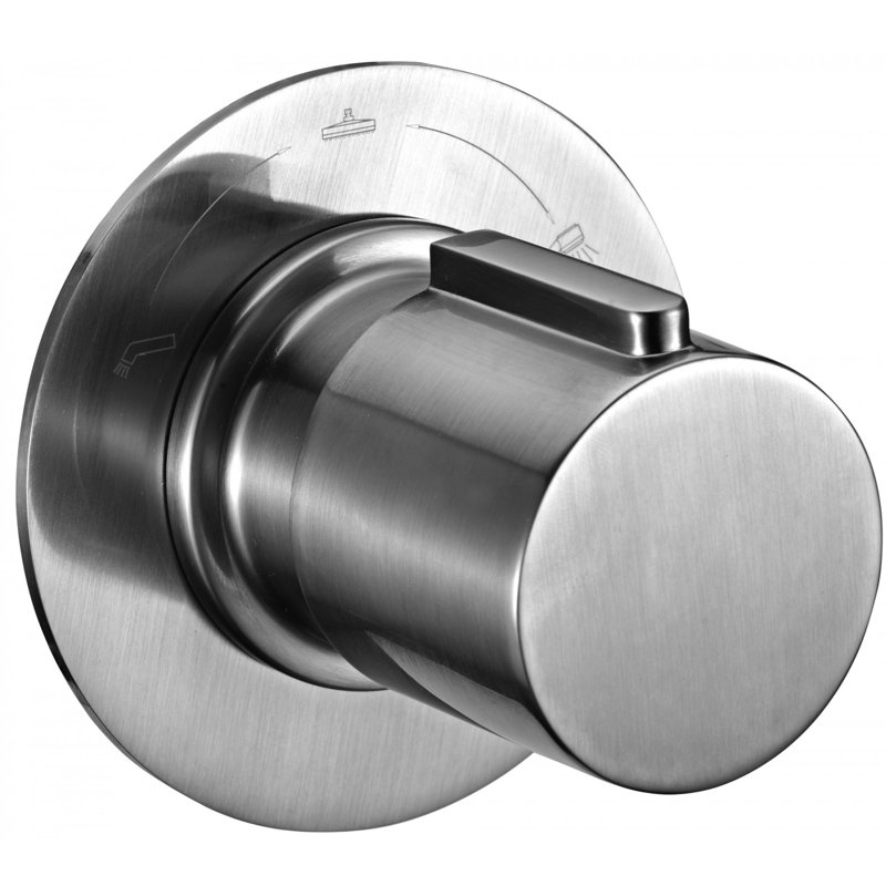 Inverseur de douche rond 3 voies, Nickel brossé