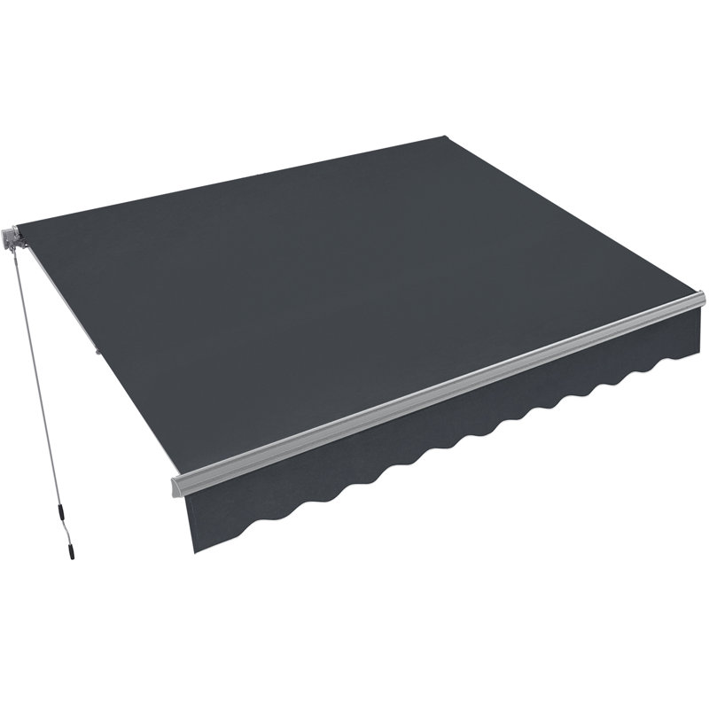 Auvent de patio pour auvent pour auvent rétractable manuel, 116.1" W x 98.4" D, Gris