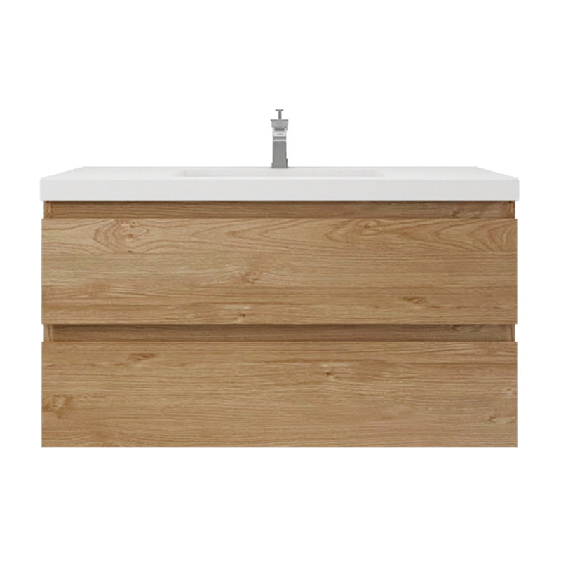 Ensemble de meuble-lavabo mural simple 42 po Mableton, Chêne de la Nouvelle-Angleterre