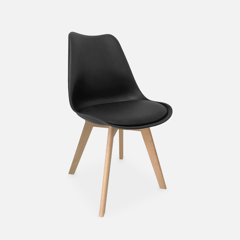 Lewisburg 2 Scandinavian Dining Chairs (Pair), Black