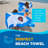 Verner Pizza Eating Shark Beach Towel | 100% Cotton Pool Towel, 30"x60"