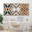 «Southwest Wood Effect Geometric Abstract Vintage Western Decor», reproduction d'art sur toile encadrée 3 pièces-91875138-91875134