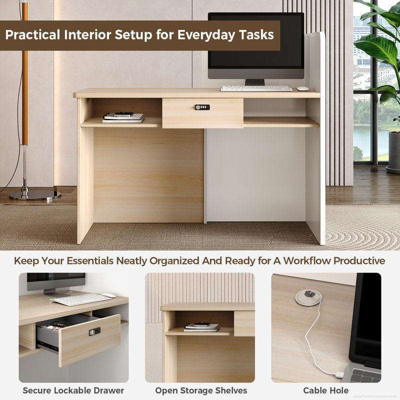 Modern Elegance Reception Desk With Digital Lock