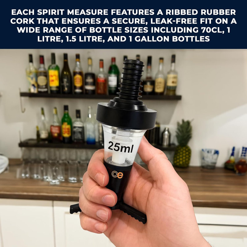  25ml Single Wall Mounted Spirit Optic Dispenser, Traditional Black, UK Made