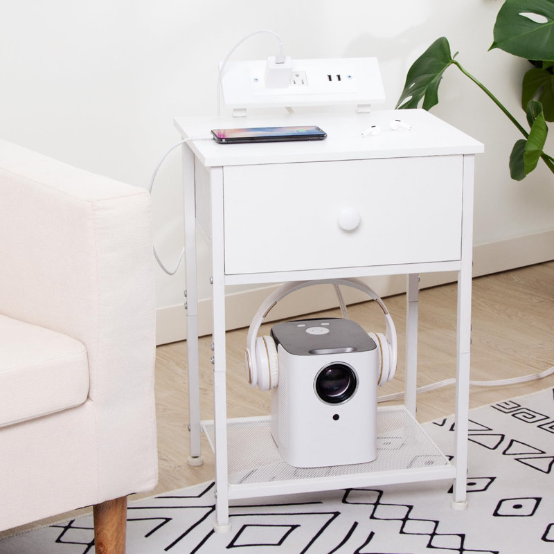 Ensemble de 2 tables de chevet, Blanc