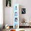 Armoire latérale avec lampe à bande en aluminium de couleur blanche, panneau de particules de 15 mm, l 40 x 29 x H 170 cm, pratique avec revêtement et lampe, unité de rangement attrayante