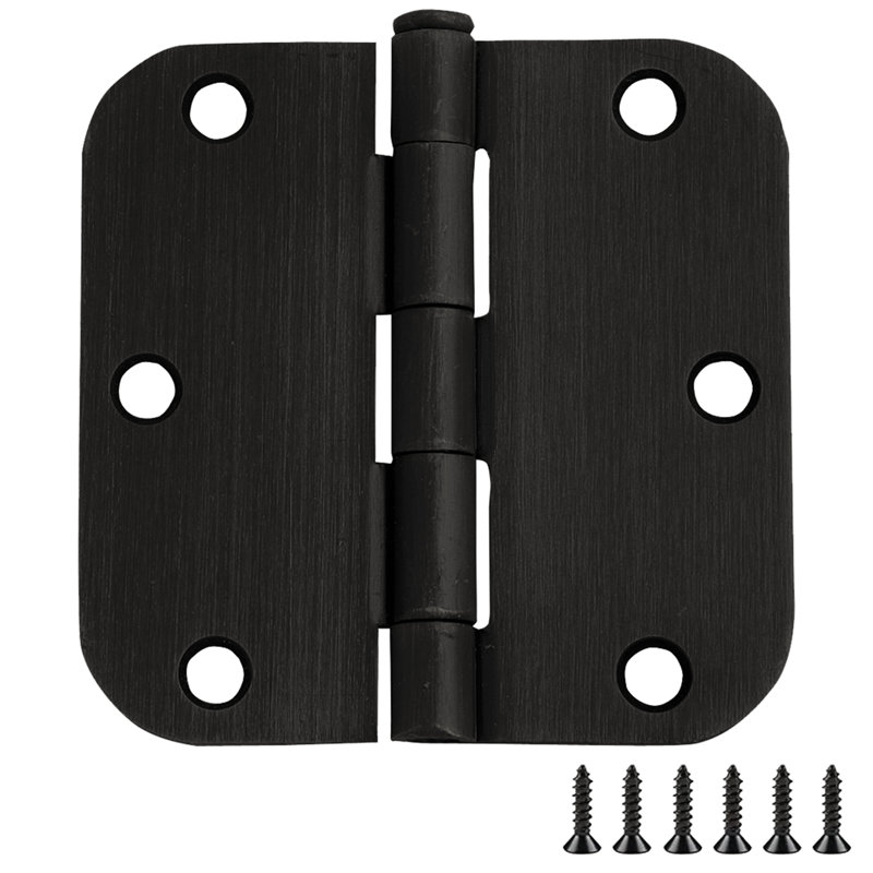 Charnière de porte en laiton satiné, 3,5 po, rayon 5/8 po, paquet de 9, Bronze