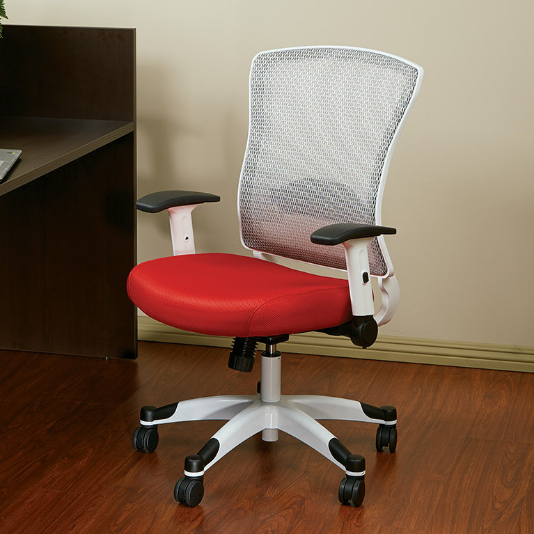 Chaise de travail ergonomique en filet Pulsar, Rouge