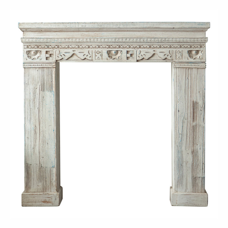 French solid wood retro art distressed fireplace decorative cabinet