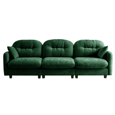 Three - Modular In Chenille, Ergonomic Curved Design, Cushions And Base For Living Rooms Couch Flexible Combination Spaces