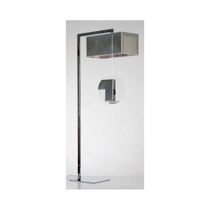 Bannock 20cm H Cotton Rectangle Lamp Shade, Chrome