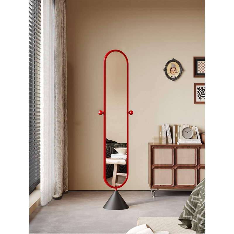 Miroir pleine grandeur de luxe en fer, Black/Red