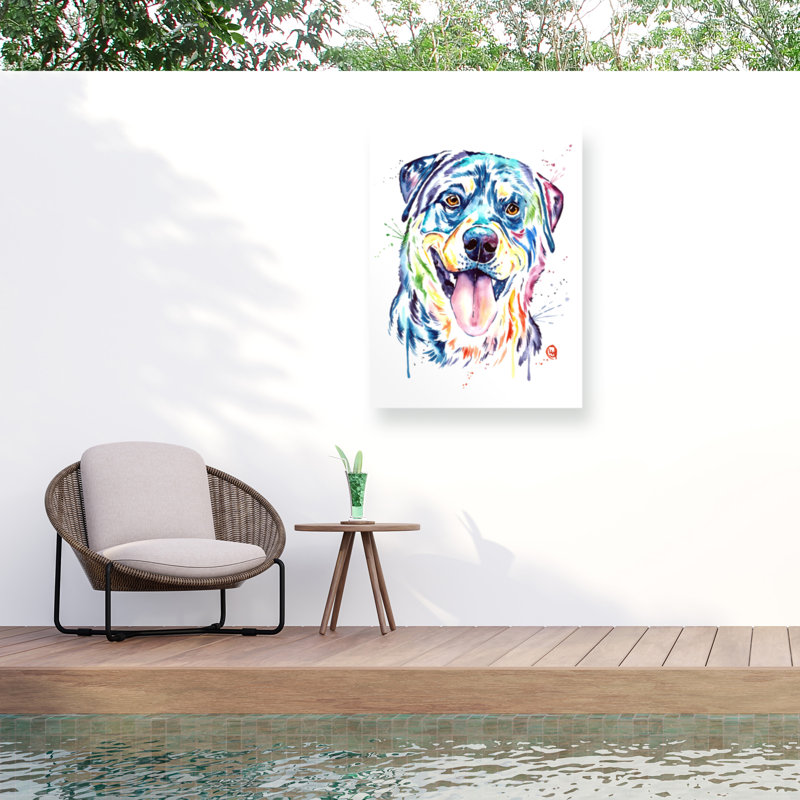 Toile d'extérieur Lisa Whitehouse Rottweiler, H 14 po x l 19 po