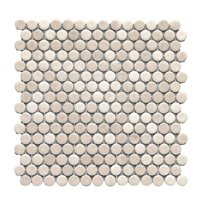 Eterna Penny 12"x12" Recycled Glass Mosaic Tile, Sumatra
