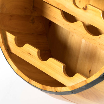 Hanging Wine Bottle Rack in Brown