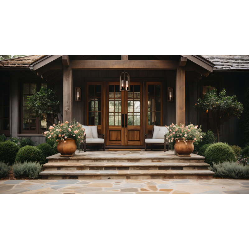 Triomphe 4 - Light Outdoor Hanging Lantern, Seeded Clear,  Coastal Bronze