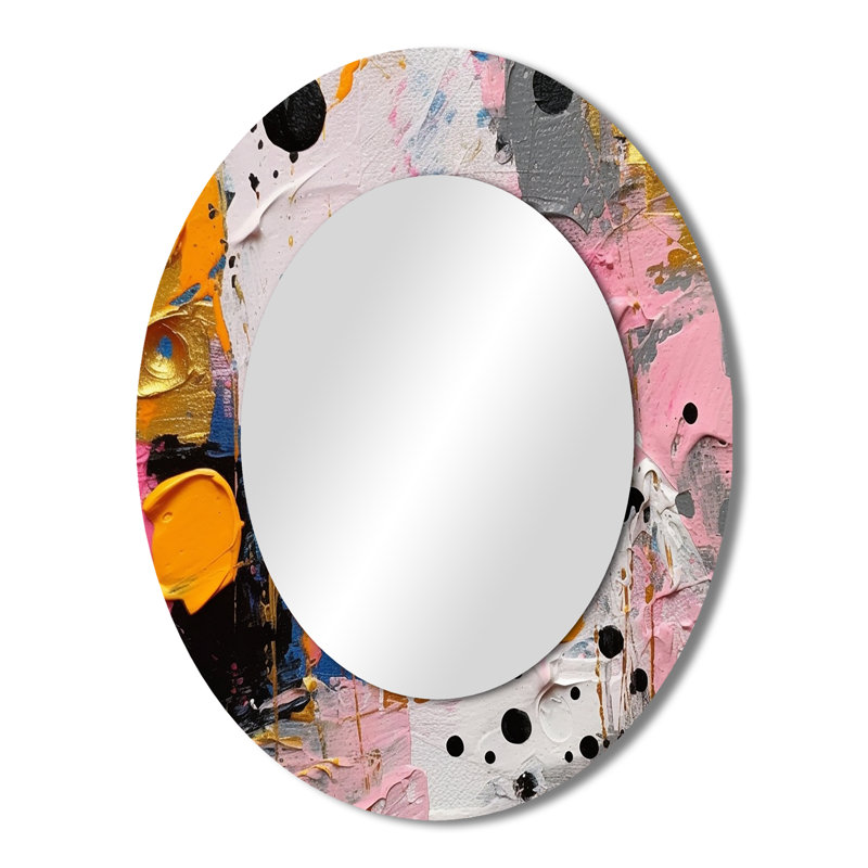 Miroir mural rose et gris, 43 po x 33 po