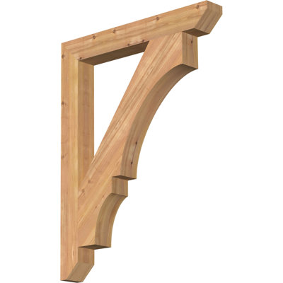3 1/2"W x 28"D x 36"H Balboa Slat Smooth Bracket, Western Red Cedar